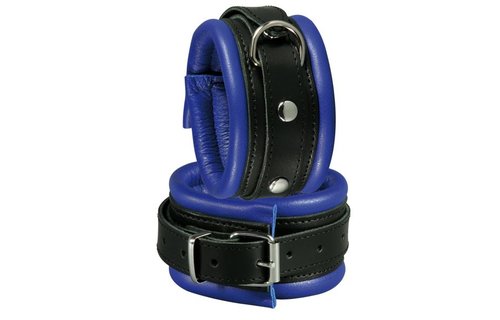 Ankle cuffs 5 cm Blue | Strong Leather & Cool Design