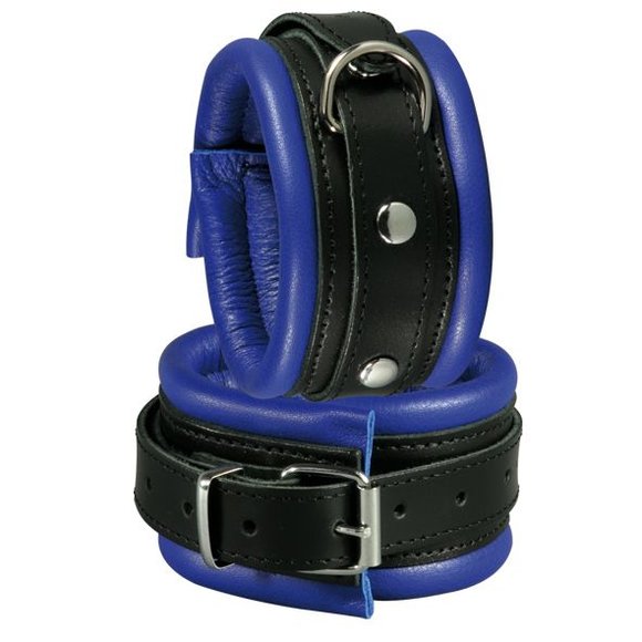 Ankle cuffs 5 cm Blue | Strong Leather & Cool Design