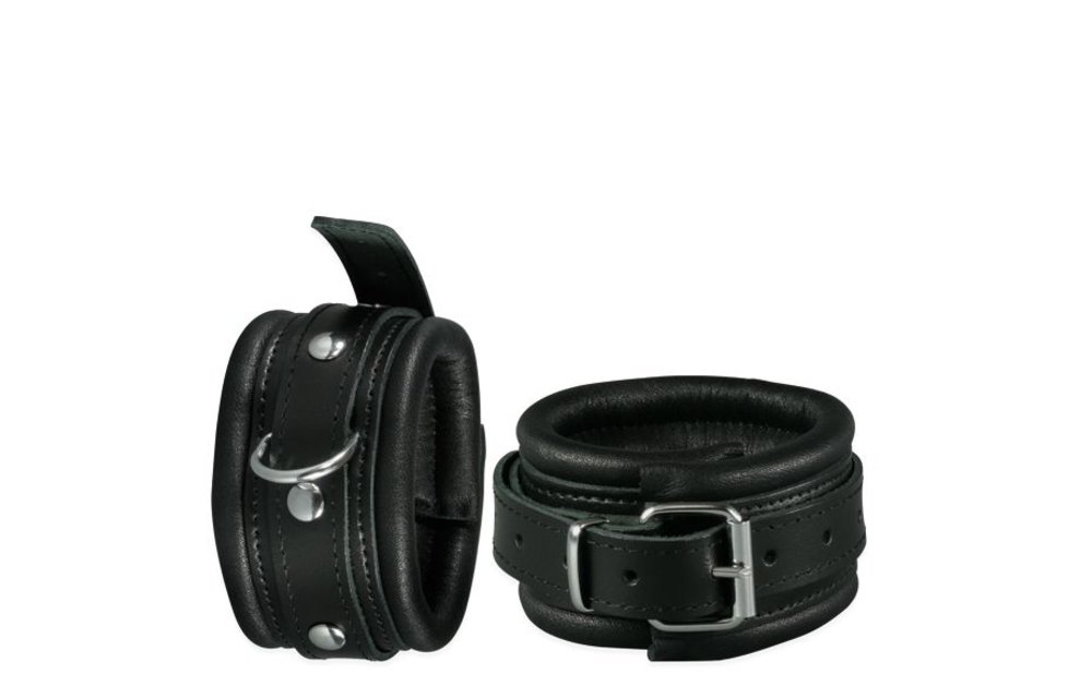 Ankle cuffs 5 cm Black - Cool & Strong Leather Kiotos