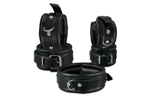 Ankle cuffs 5 cm Black - Cool & Strong Leather Kiotos