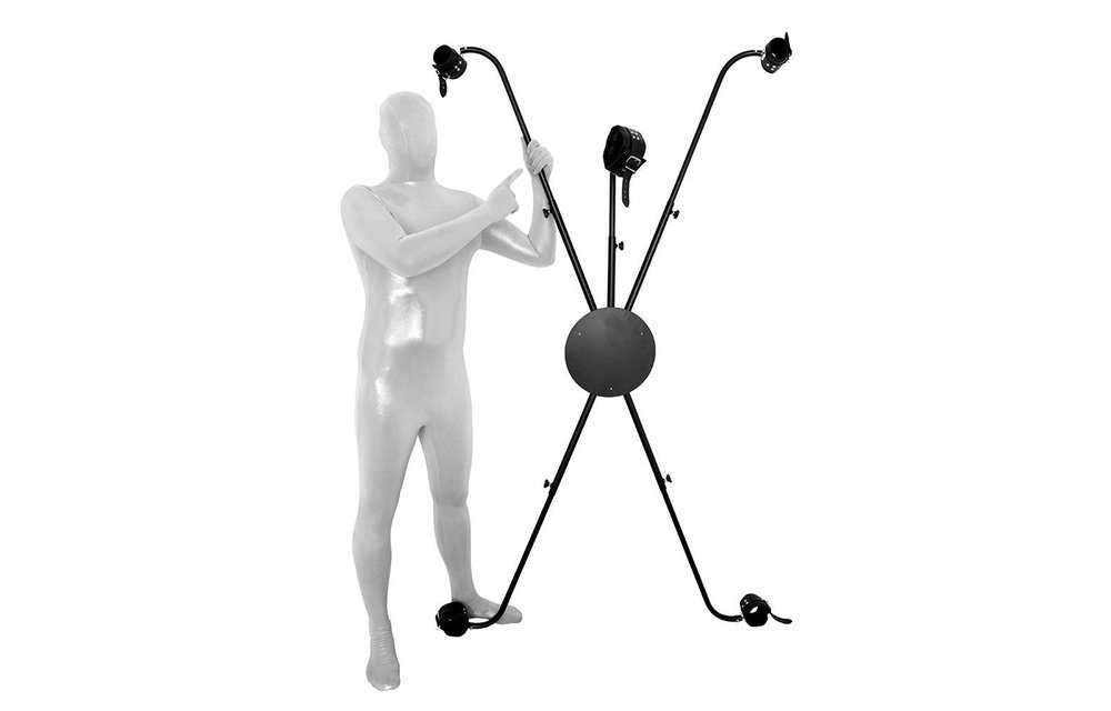 Rotatable St. Andrew's Cross with Leather Cuffs & Storage Bag