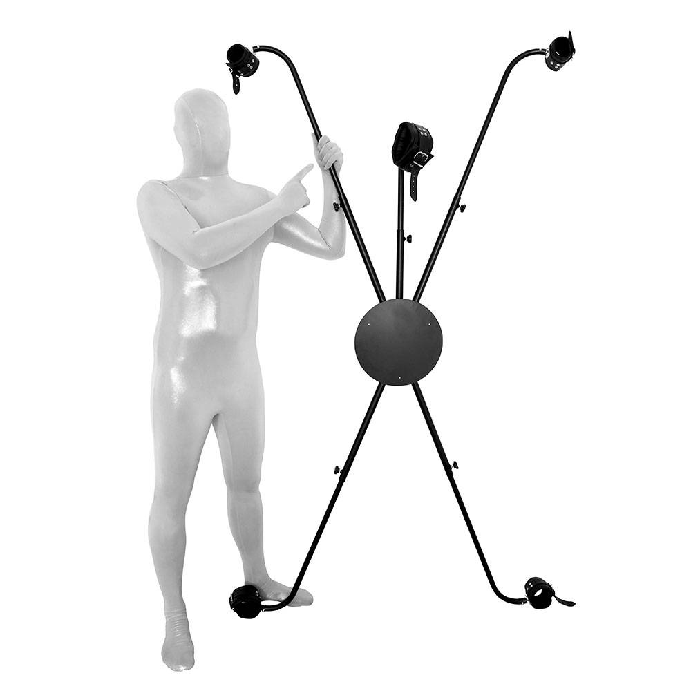 Draaibaar Andreaskruis met Lederen Manchetten & Opbergtas