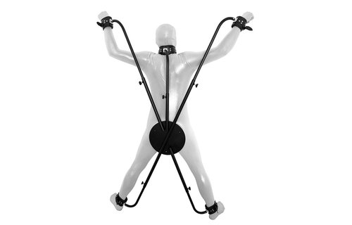 Rotatable St. Andrew's Cross with Leather Cuffs & Storage Bag