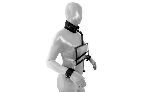 Chest Pillory with Collar & Removable Handcuffs - Sturdy