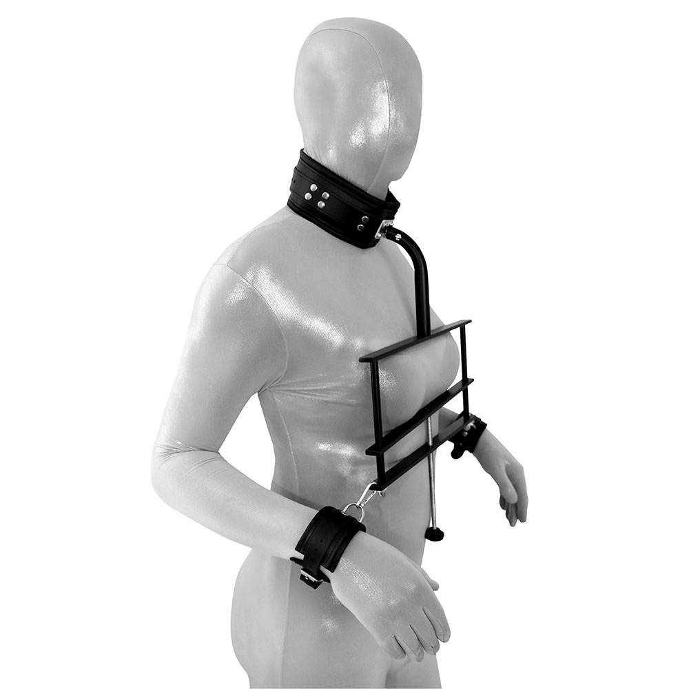 Chest Pillory with Collar & Removable Handcuffs - Sturdy