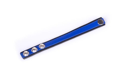 Regenbogen Leder Cock Strap - Schwarz & Blau