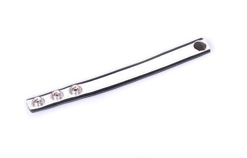 Rainbow Leather Cock Strap - Black & White