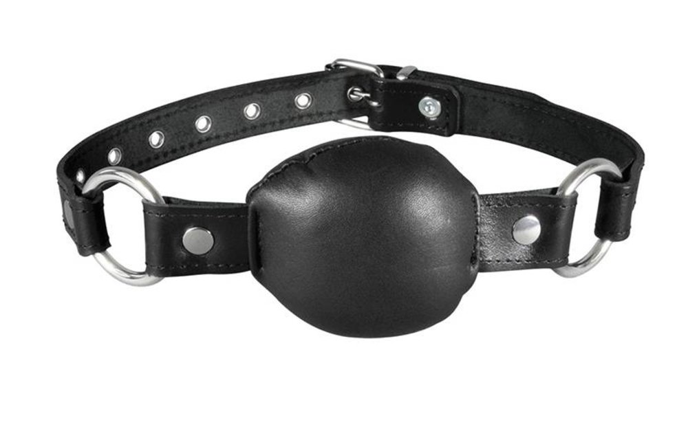 Silence Gag Zwart - Zacht Lederen Mondstuk met O-ringen