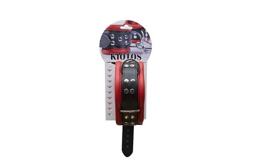 Robustes rotes Lederhalsband 6,5 cm | Langlebig & bequem