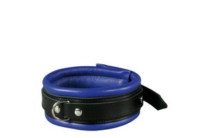 Sturdy Leather Collar 5 cm Blue - Durable & Comfortable