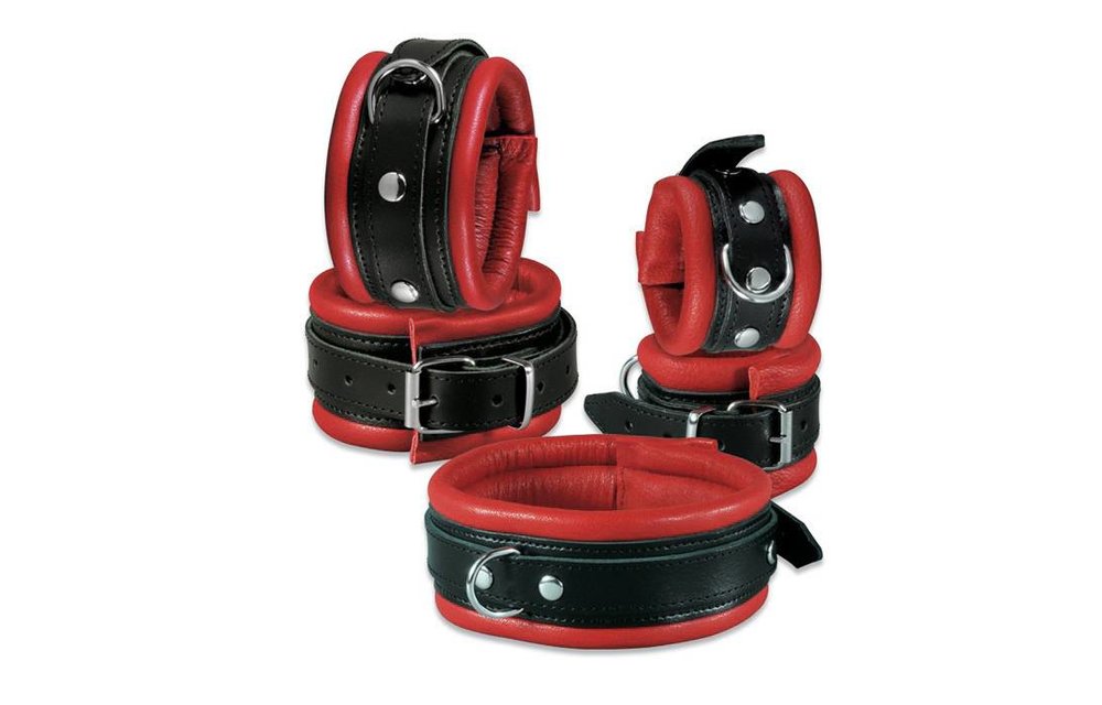 Stevige Rode Leren Halsband 5 cm met D-Ring - Kiotos