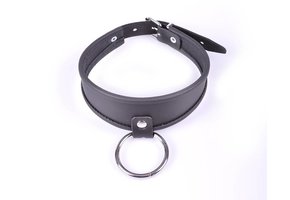 Stylish leather collar with O-ring | Durable & European