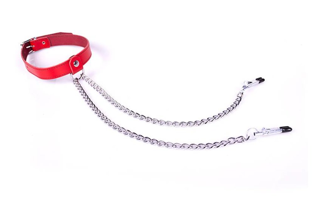 Halsband - Nipple Play - Rood