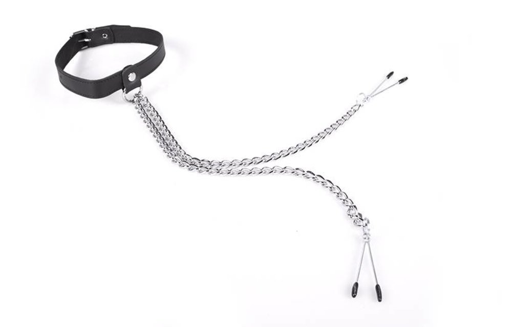 Halsband Nipplepincher Schwarz