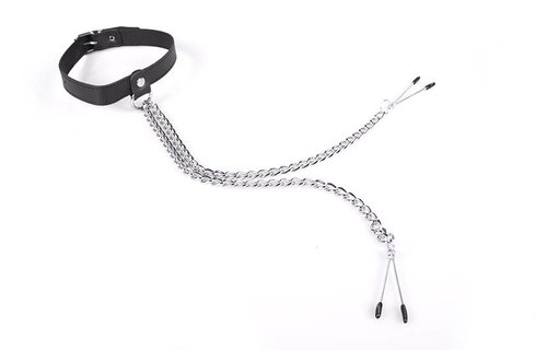Halsband Nipplepincher Schwarz