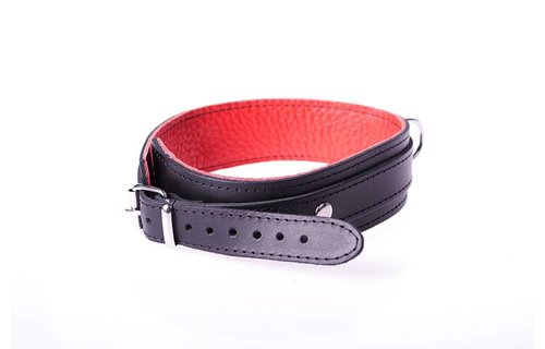 Basic Collar Red | Durable Cowhide Leather with D-ring