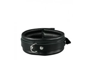 Leather Collar Black 5 cm | Durable & Padded