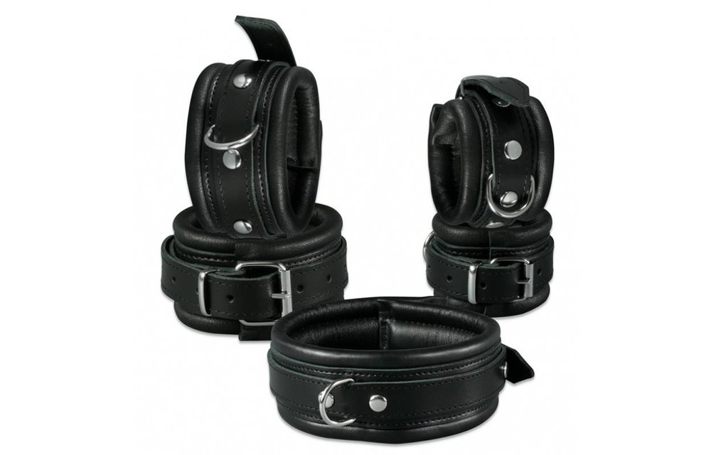 Leather Collar Black 5 cm | Durable & Padded