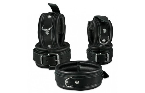 Leather Collar Black 5 cm | Durable & Padded