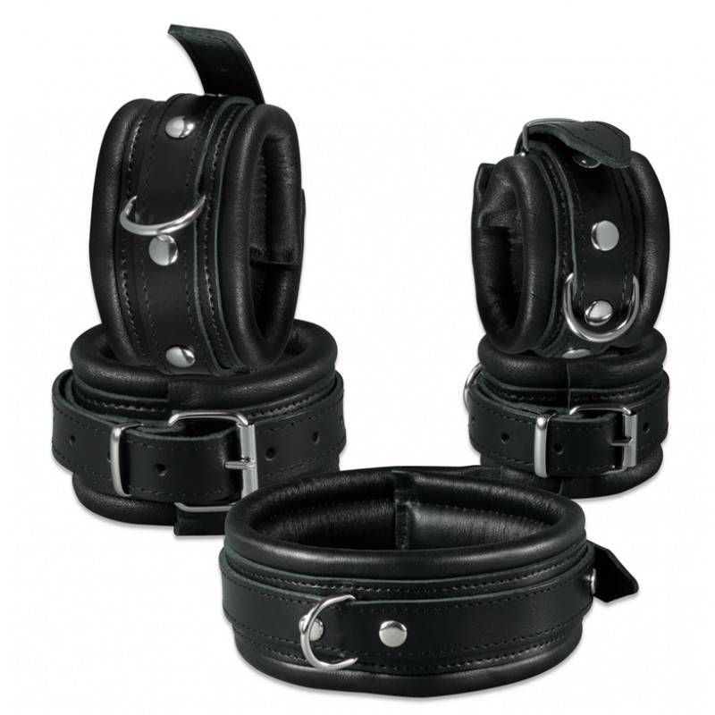 Leather Collar Black 5 cm | Durable & Padded