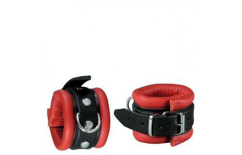 Handboeien Rood 5 cm | Zacht Lederen BDSM Accessoire