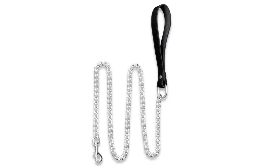 Kettinglijn met duurzaam leren handvat en karabijnhaak