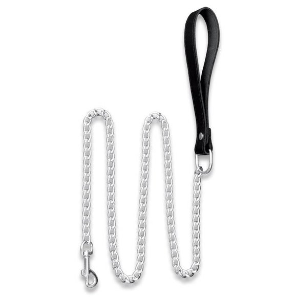 Chain Leash with Leather Handle