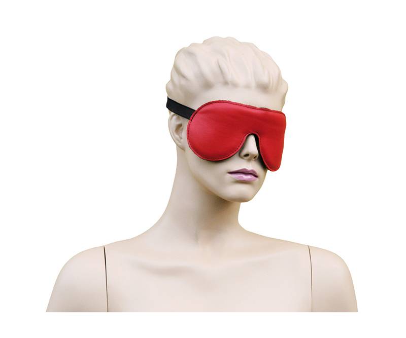 Blindfold Leather Red - Soft & Elastic Eyemask Kiotos