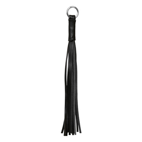 Finger Whip Black Leather - 25 cm, 18 Strands