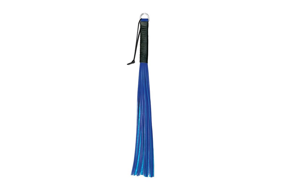 Handy Peitsche Blau – 56 cm Ledergriff, 16 Stränge