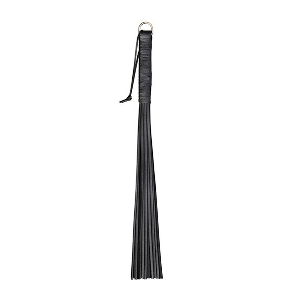 Handy Whip Black - Sturdy Leather Handle, 56 cm, 16 Strands
