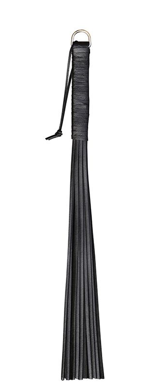 Handy Zweep Zwart - Stevig Leren Handvat, 56 cm, 16 Strengen