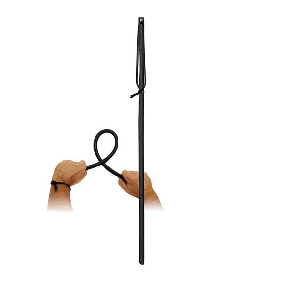 Poing Peitsche Schwarz – Flexibles PVC, 65 cm, Rot & Schwarz