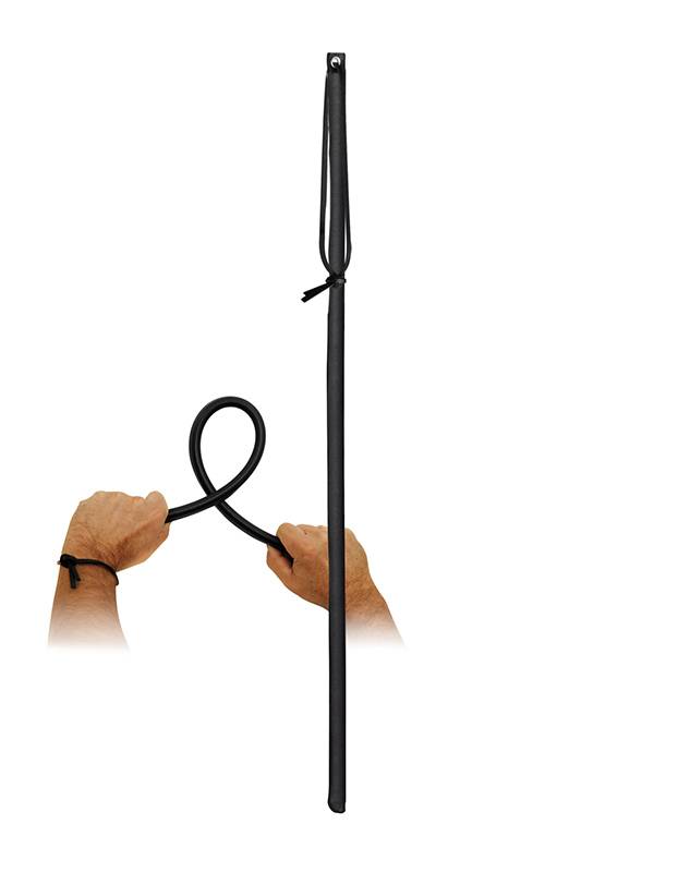 Poing Peitsche Schwarz – Flexibles PVC, 65 cm, Rot & Schwarz