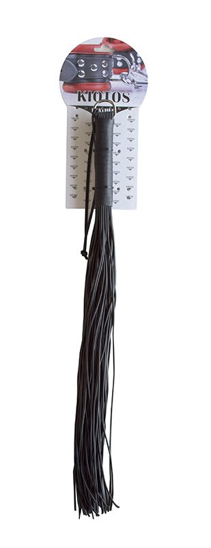 PVC Lover Whip - 60 cm PVC Flogger with Leather Handle