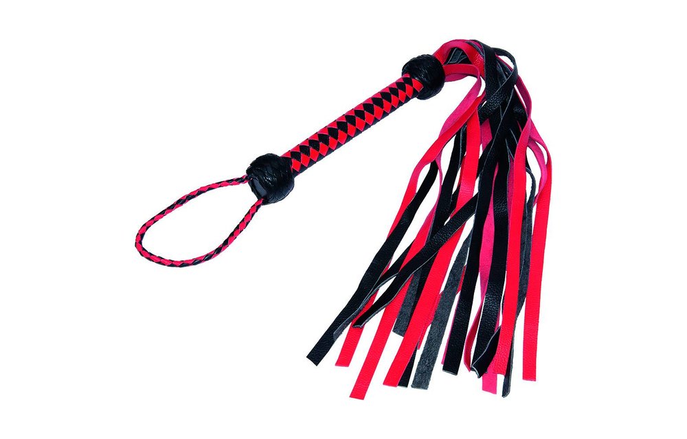 Black & Red Leather Whip - Stylish and Durable