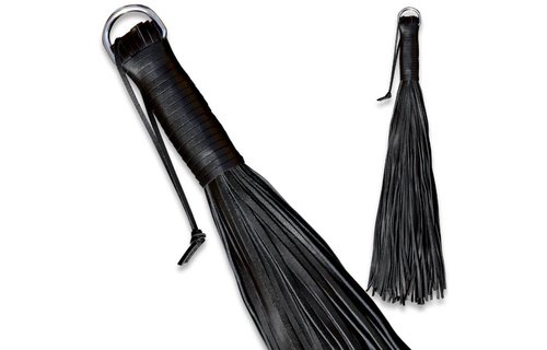Leather Whip Black 60 cm | Soft Grip & Strong Leather