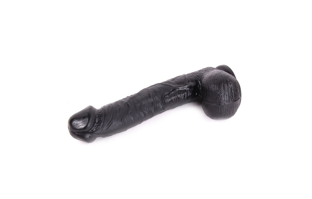 King-Size Curved Black Dildo 31 cm – Realistic & Safe