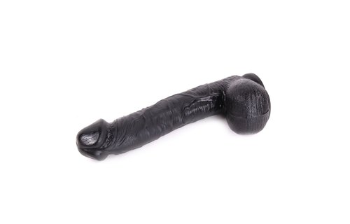 King-Size-Dildo gebogen schwarz 31 cm – realistisch & sicher