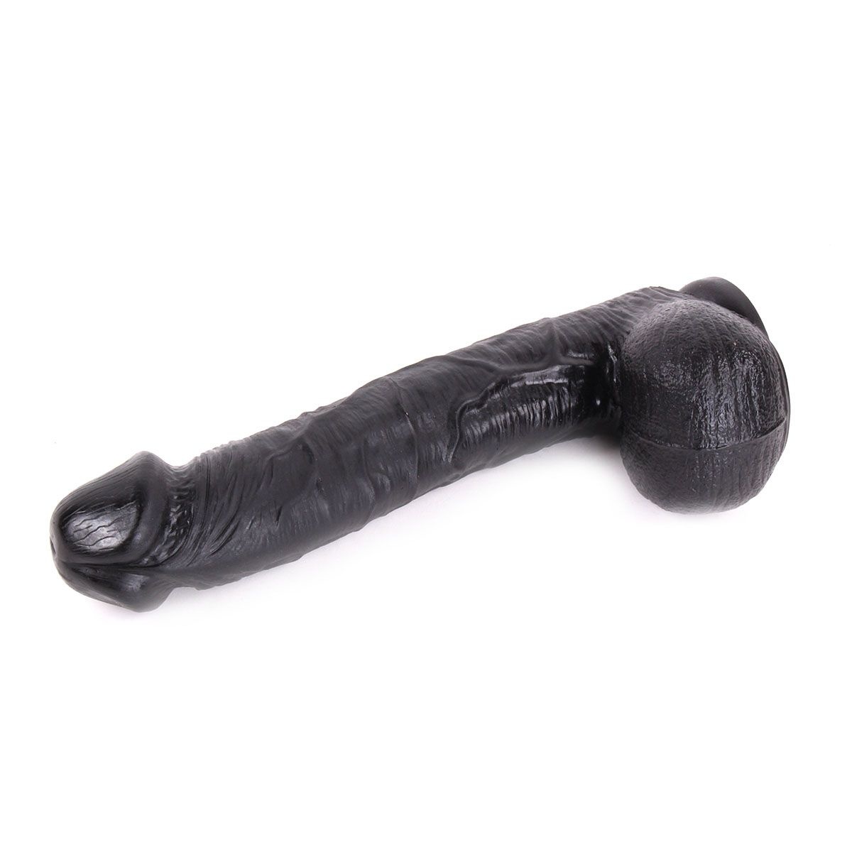King-Size-Dildo gebogen schwarz 31 cm – realistisch & sicher