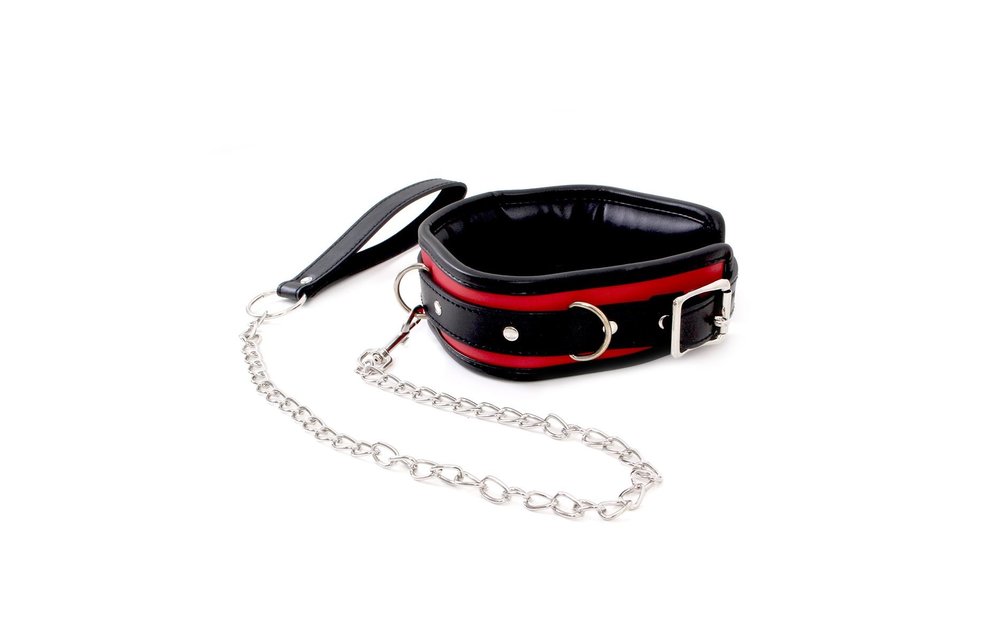 Collar Black & Red with Leash