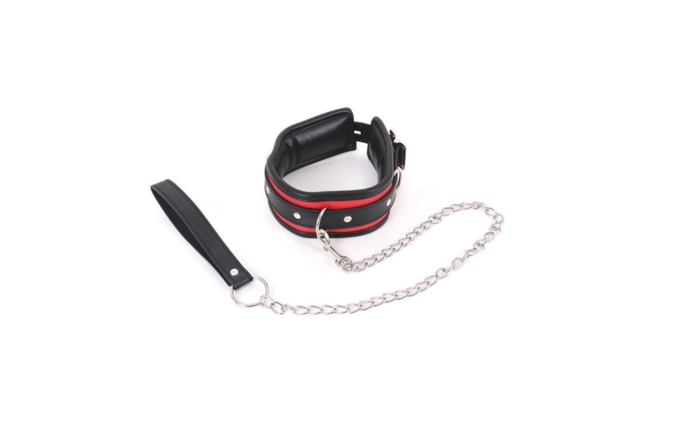Collar Black & Red with Leash