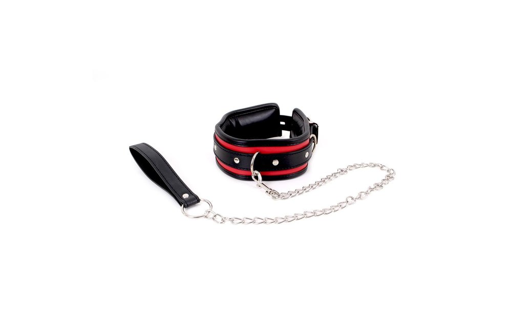 Collar Black & Red with Leash