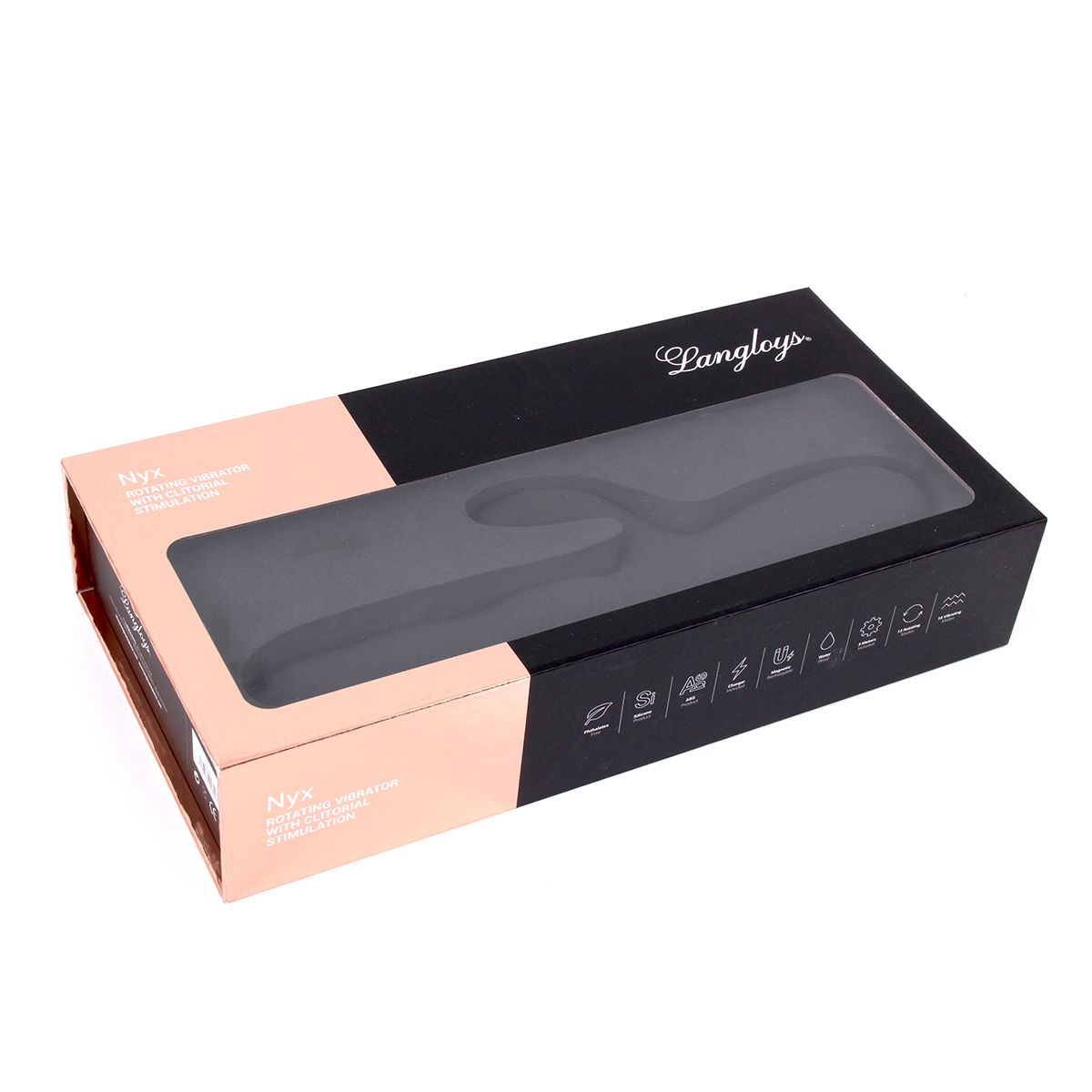 Rotating Vibrator with Clitorial Stimulation Black