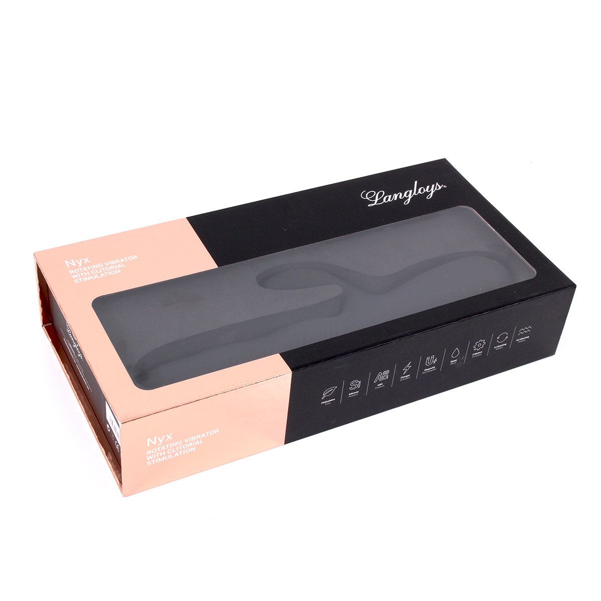 Rotierender Vibrator mit klitorialer Stimulation Schwarz