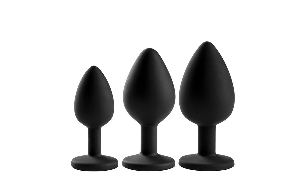 3 Plugs Set Elegant Schwarz