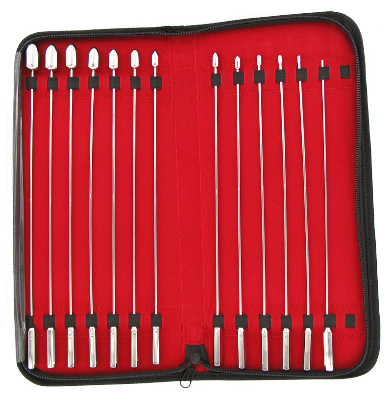 Rosebud Urethral Sound Set in pouch - 13-piece