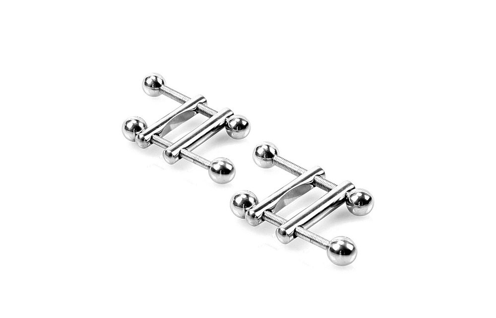 Nipple Clamps 2 End Ball | Kiotos 100% Stainless Steel & Toy Cleaner