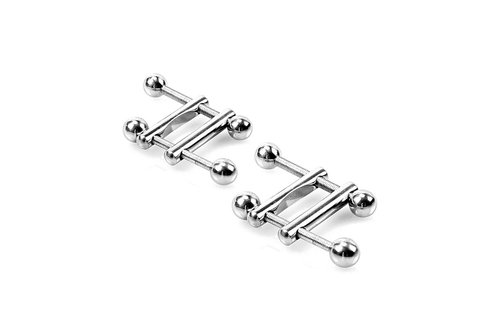 Nipple Clamps 2 End Ball | Kiotos 100% Stainless Steel & Toy Cleaner