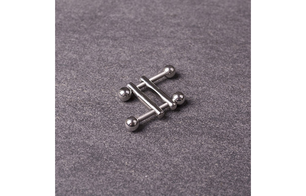 Nipple Clamps 2 End Ball | Kiotos 100% Stainless Steel & Toy Cleaner